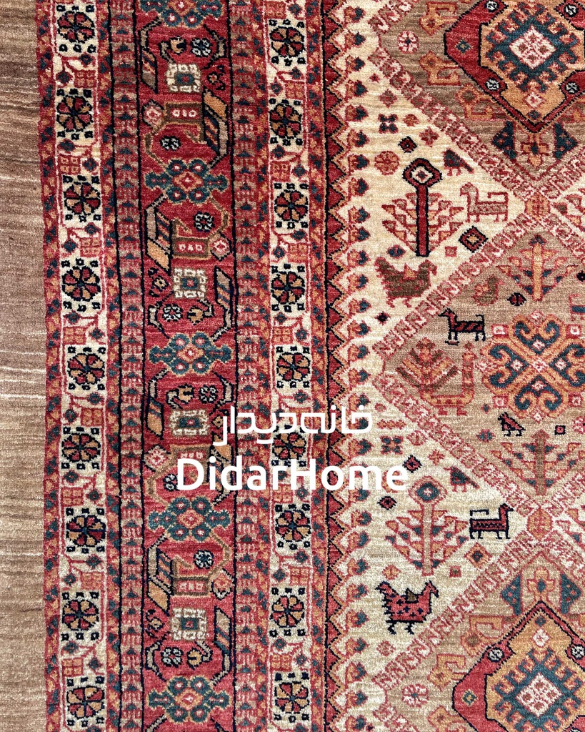 فرش دستباف قشقایی طرح خشتی نه متری