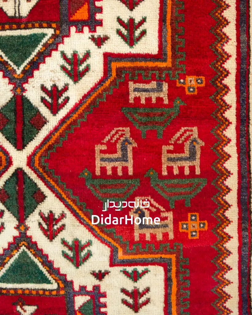 فرش دستباف آنتیک بختیاری طرح ترنجی ۳/۱۴ متری