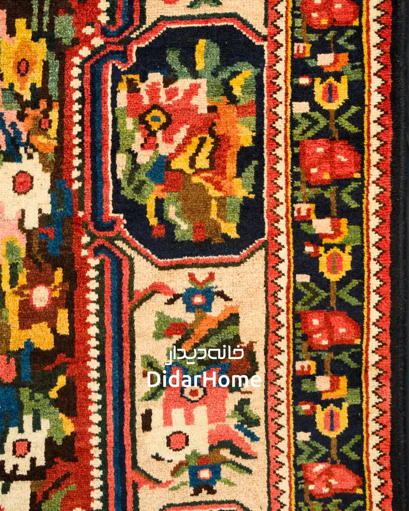 فرش دستباف آنتیک بختیاری طرح ترنجی ۴/۴۳ متری