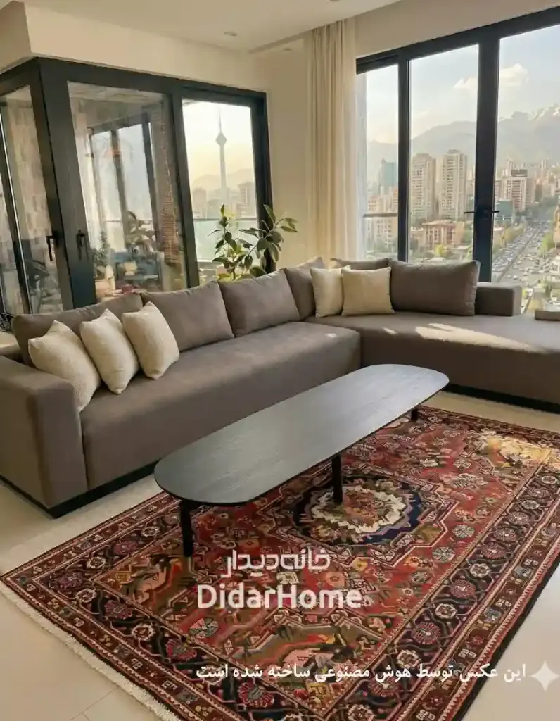 فرش دستباف آنتیک بختیاری طرح ترنجی ۴/۱۷ متری