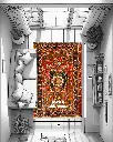 فرش دستباف آنتیک بختیاری طرح ترنجی ۴/۱۷ متری