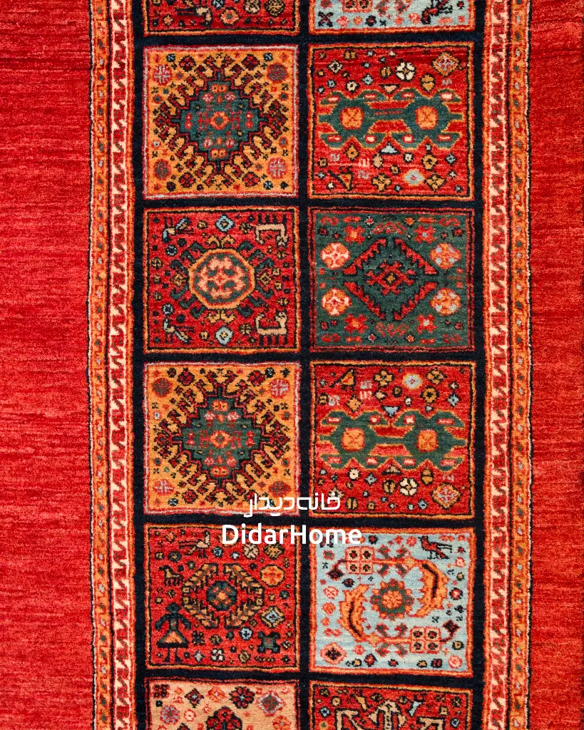 فرش دستباف قشقایی طرح کفساده ۷/۱۷ متری