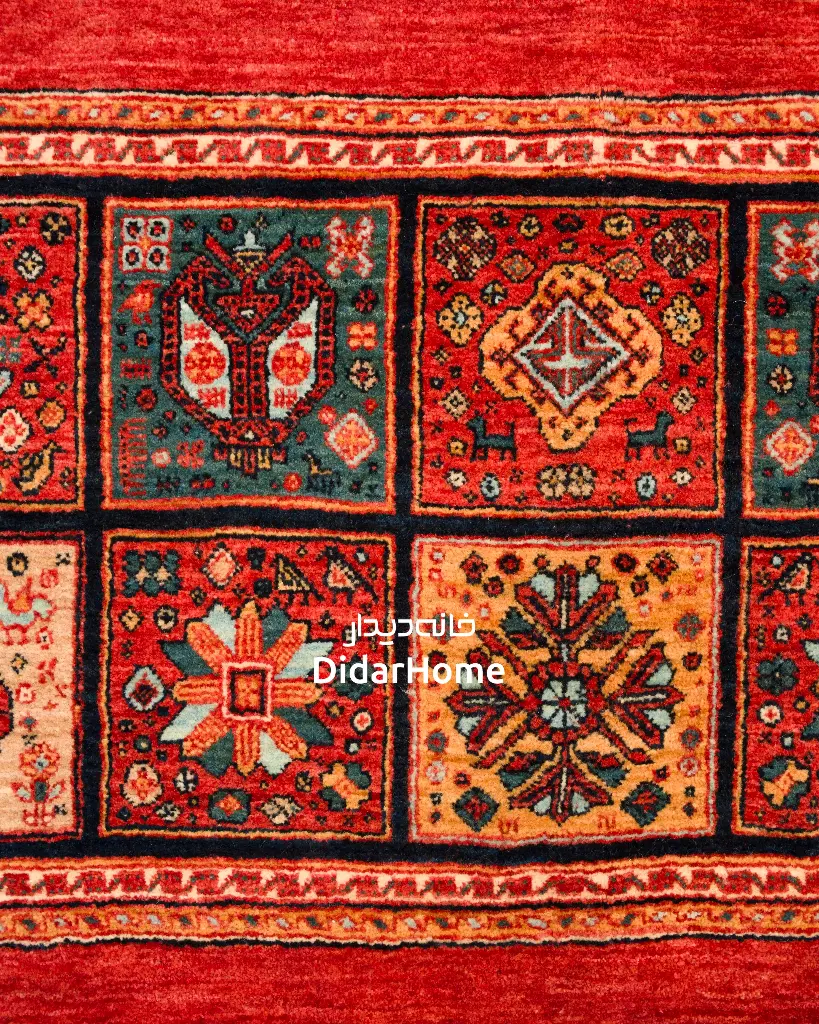 فرش دستباف قشقایی طرح کفساده ۷/۱۷ متری