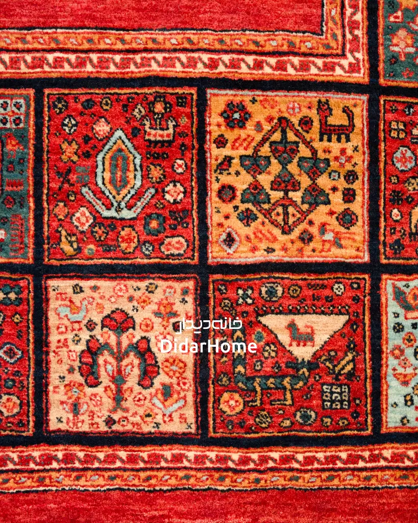 فرش دستباف قشقایی طرح کفساده ۷/۱۷ متری