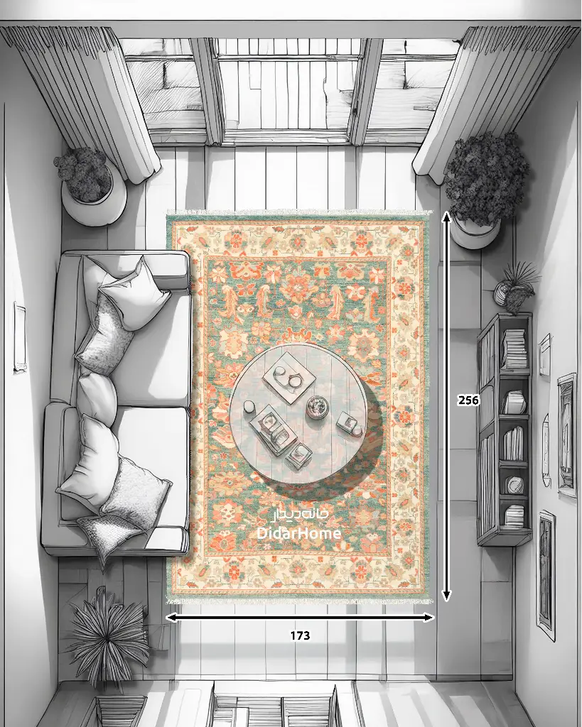 فرش دستباف سلطان آباد طرح افشان ۴/۴۳ متری (زیگلر محل)