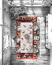 فرش دستباف آنتیک بختیاری طرح بندی ۴/۷۴ متری