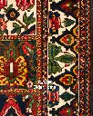 فرش دستباف آنتیک بختیاری طرح خشتی ۴/۴۶ متری