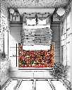فرش دستباف آنتیک بختیاری طرح خشتی ۳/۳۵ متری