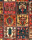 فرش دستباف آنتیک بختیاری طرح خشتی ۳/۳۵ متری