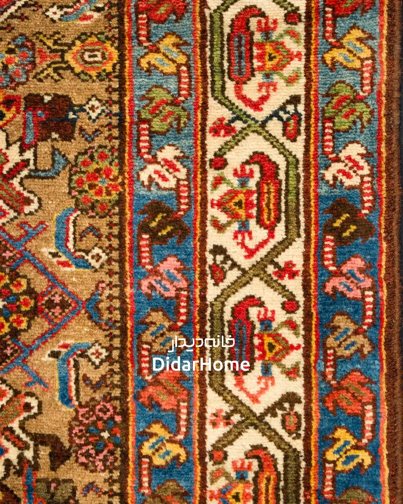 کناره دستباف آنتیک ملایر طرح ترنجی