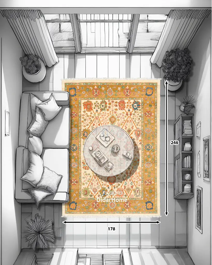فرش دستباف سلطان آباد طرح افشان ۴/۳۸ متری (زیگلر محل)