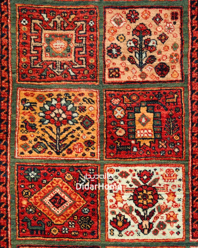 فرش دستباف قشقایی طرح کفساده ۷/۱۴ متری