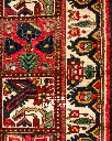 فرش دستباف آنتیک بختیاری طرح خشتی ۴/۹۶ متری
