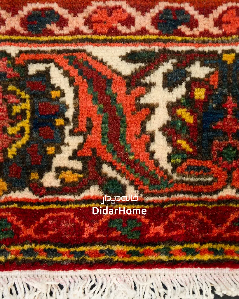 فرش دستباف آنتیک بختیاری طرح خشتی ۵/۰۵ متری