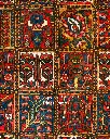 فرش دستباف آنتیک بختیاری طرح خشتی ۵/۰۵ متری