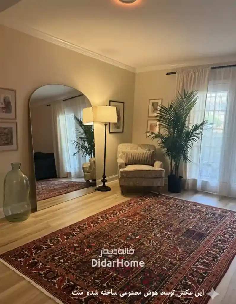 فرش دستباف آنتیک بختیاری طرح خشتی ۵/۰۵ متری