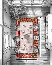 فرش دستباف آنتیک بختیاری طرح خشتی ۵/۰۷ متری
