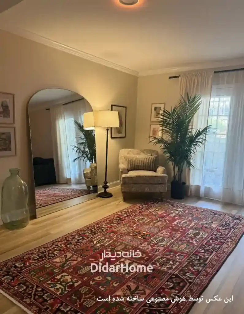 فرش دستباف آنتیک بختیاری طرح خشتی ۵/۰۷ متری
