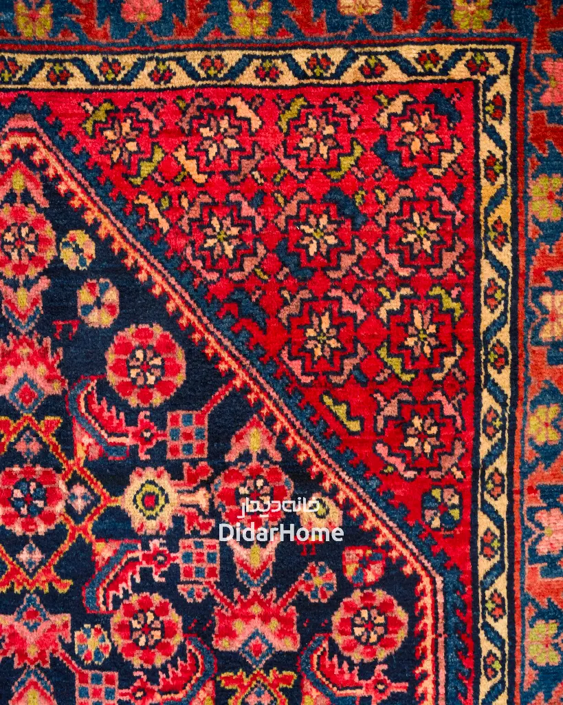 فرش دستباف آنتیک همدان طرح افشان ۲/۸۵ متری