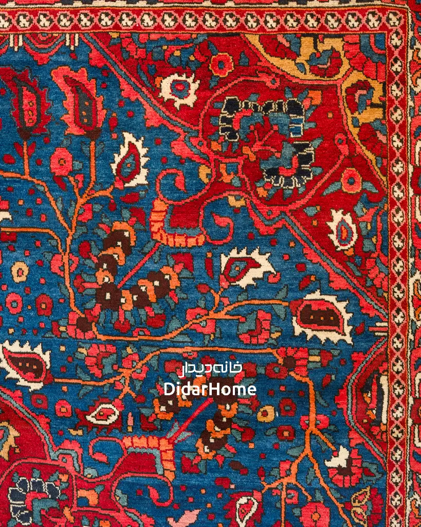 فرش دستباف آنتیک بختیاری طرح ترنجی ۸/۰۷ متری