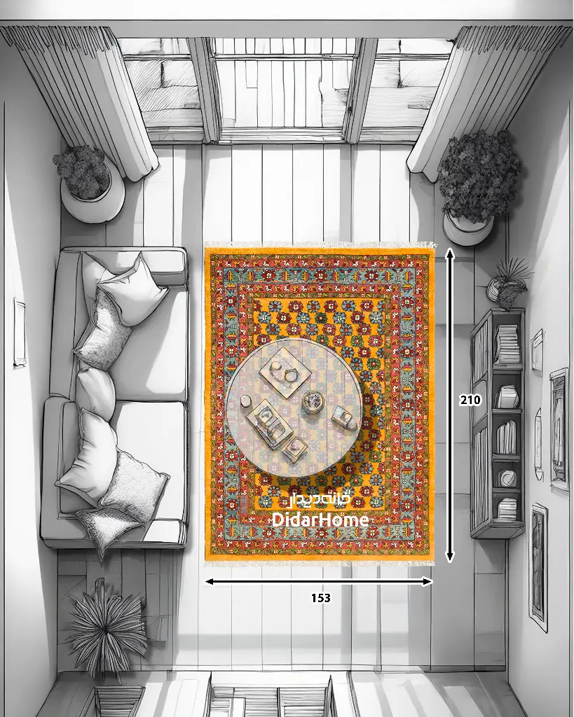 فرش دستباف شکوفه طرح افشان ۳/۲۱ متری