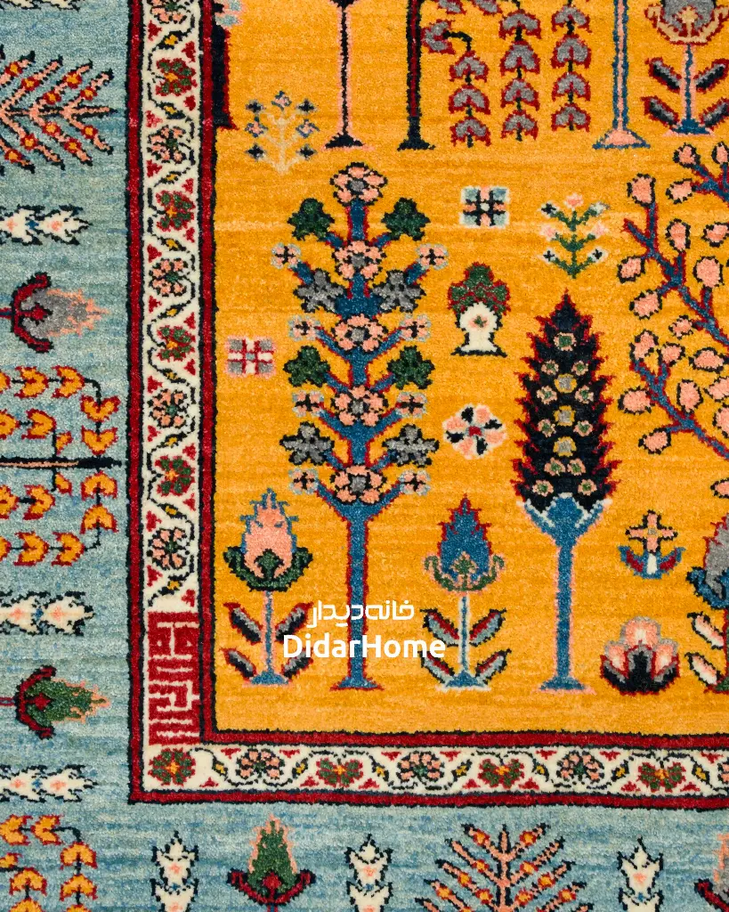 فرش دستباف قشقایی طرح درخت زندگی ۱۲/۴۲ متری