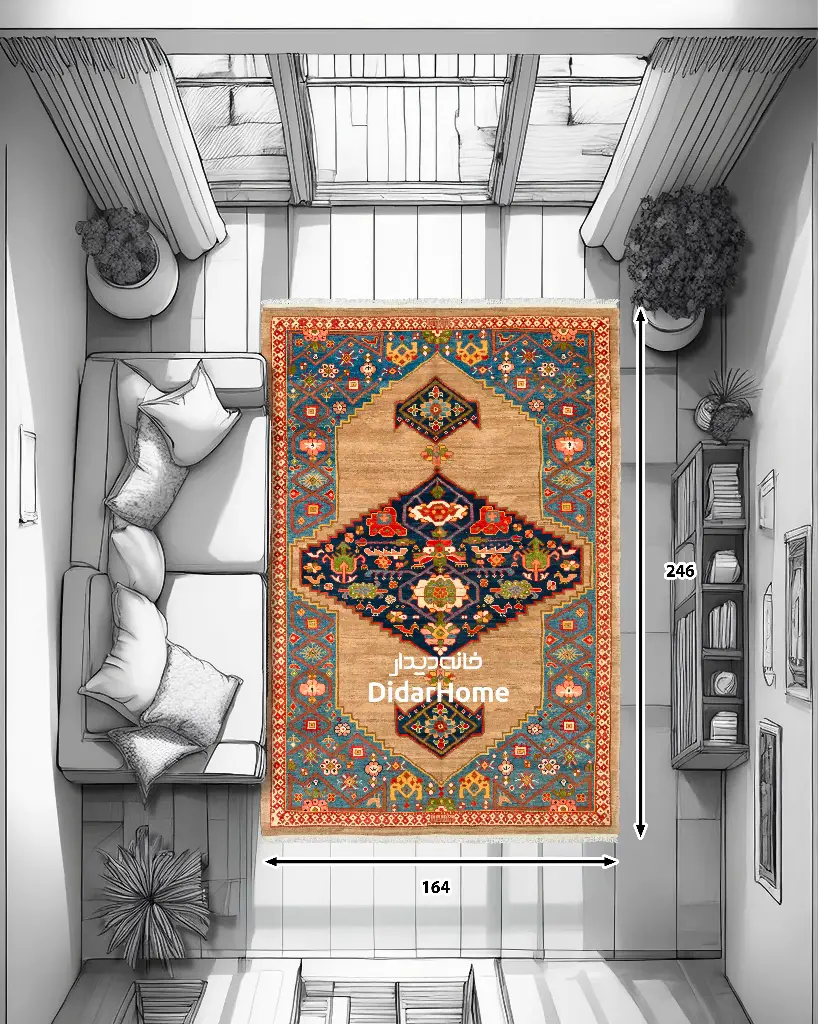 فرش دستباف بخشایش طرح ترنجی ۴/۰۳ متری