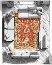 فرش دستباف هریس طرح افشان ۶/۴۷ متری