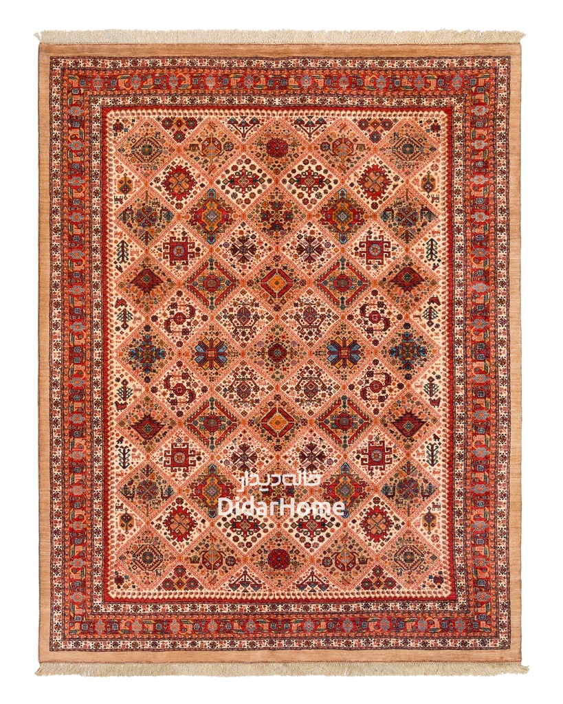 فرش دستباف قشقایی طرح خشتی نه متری