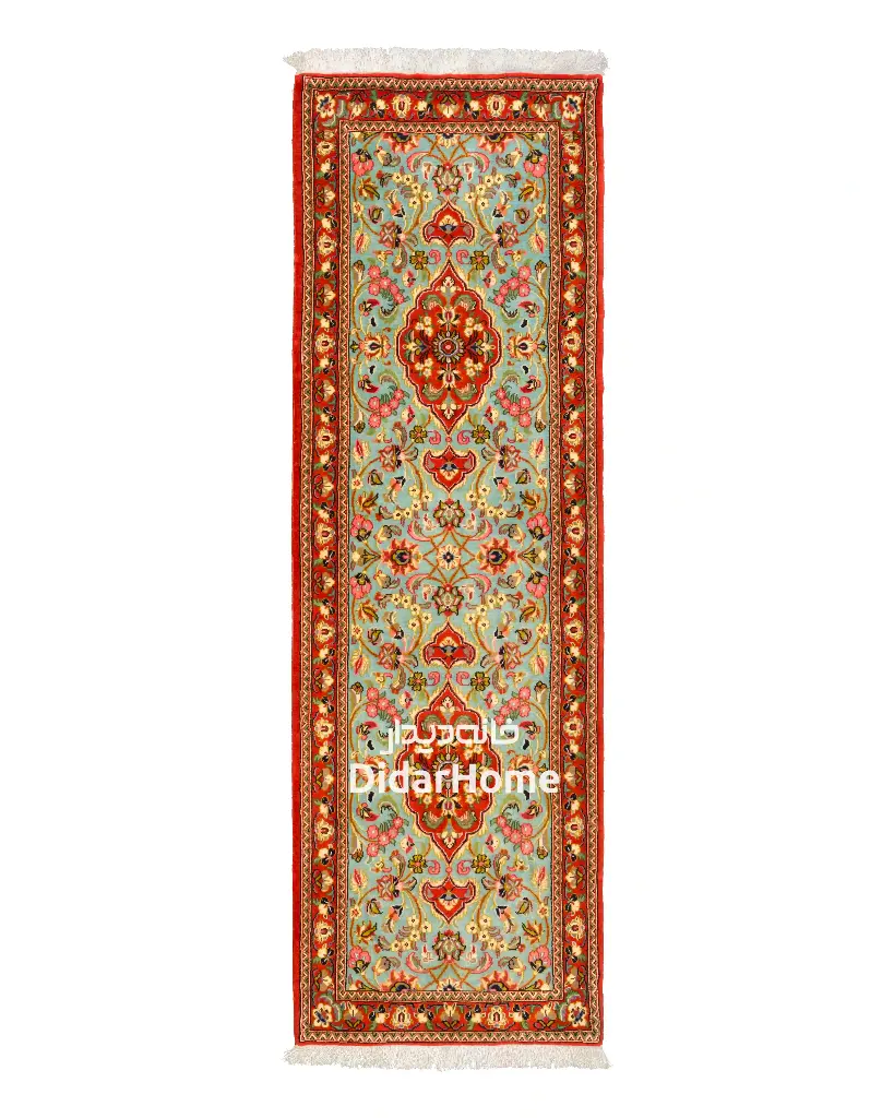 کناره دستباف قم طرح ترنجی 1.27 متری