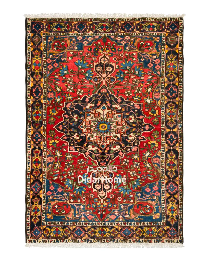 فرش دستباف آنتیک بختیاری طرح ترنجی ۳/۱۹ متری