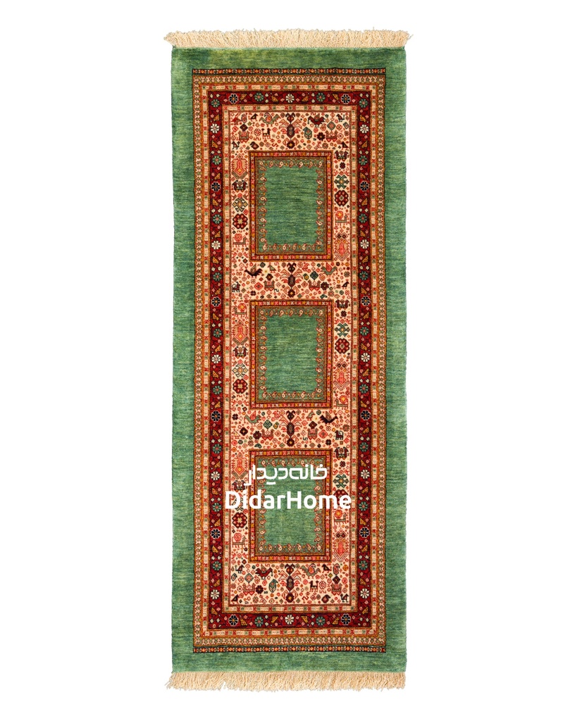 کناره دستباف قشقایی طرح خشتی ۴۰ رج