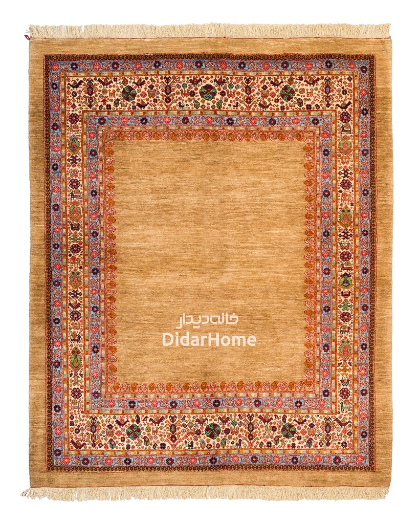 فرش دستباف قشقایی طرح کفساده ۳/۱۷ متری