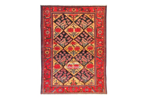[34030384] فرش دستباف آنتیک بختیاری طرح خشتی سه متری