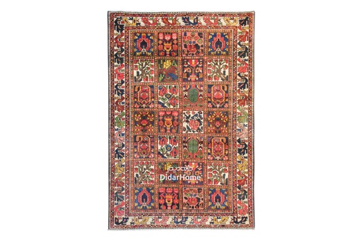 [84030611] فرش دستباف آنتیک بختیاری طرح خشتی سه متری
