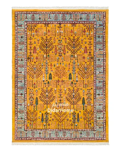 [32062501] فرش دستباف قشقایی طرح درخت زندگی ۶/۲۴ متری